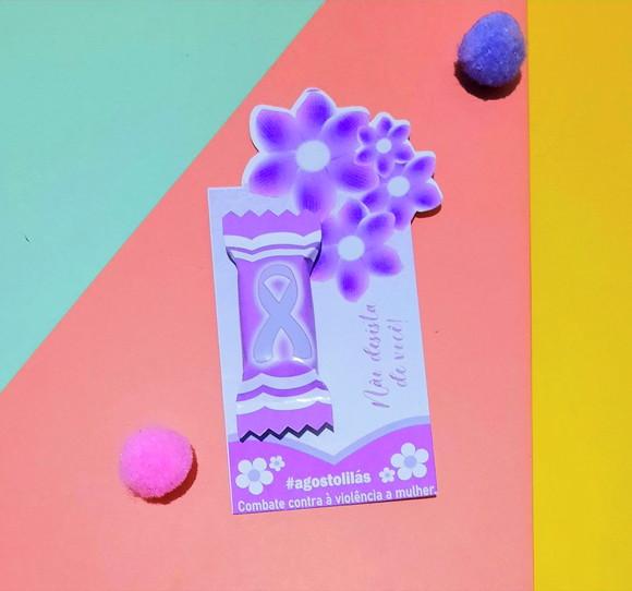Card com Balinha- Agosto Lilás