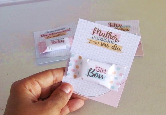 Card com Balinha- Dia da Mulher