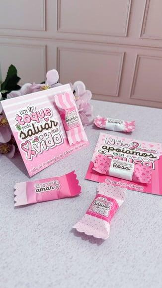Card com Balinha- Outubro Rosa