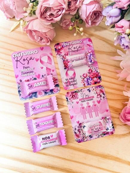 Card com Balinha- Outubro Rosa