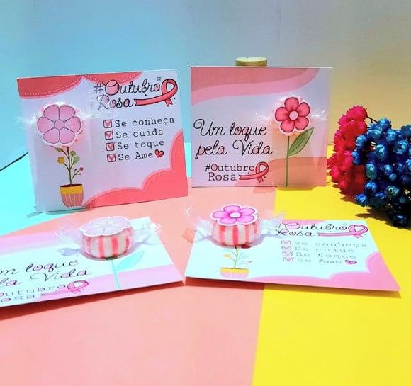 Card com Balinha- Outubro Rosa