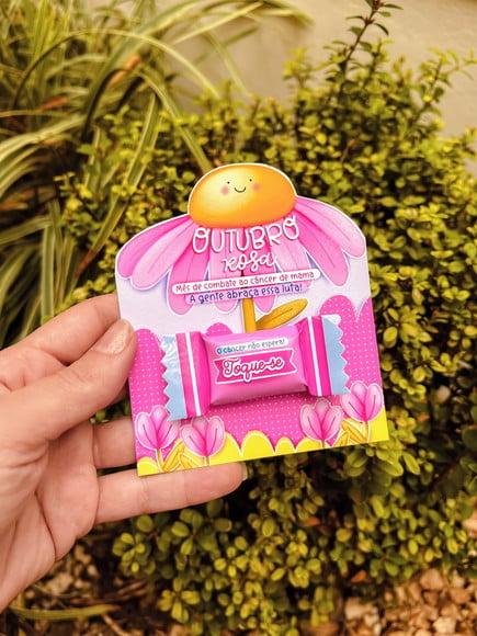 Card com Balinha- Outubro Rosa