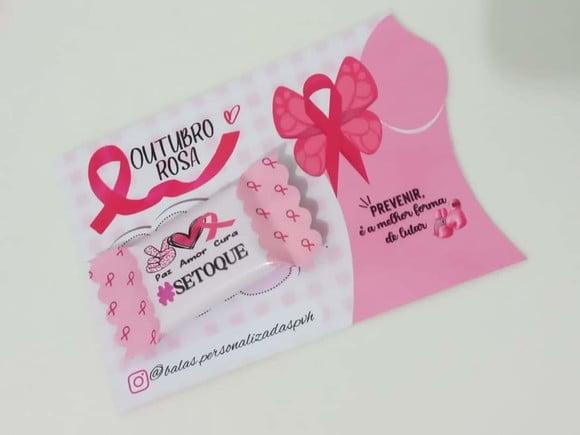 Card com Balinha- Outubro Rosa