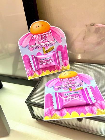 Card com Balinha- Outubro Rosa