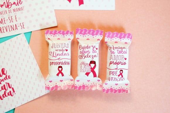 Card com Balinha- Outubro Rosa
