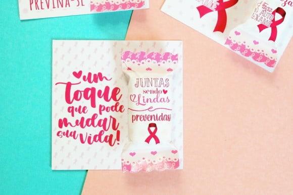 Card com Balinha- Outubro Rosa