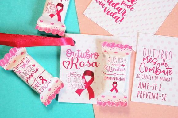 Card com Balinha- Outubro Rosa