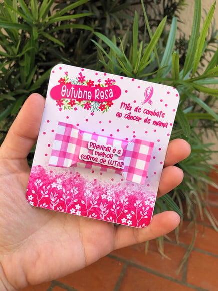 Card com Balinha- Outubro Rosa
