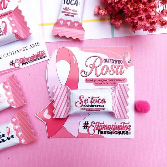 Card Com Balinha- Outubro Rosa