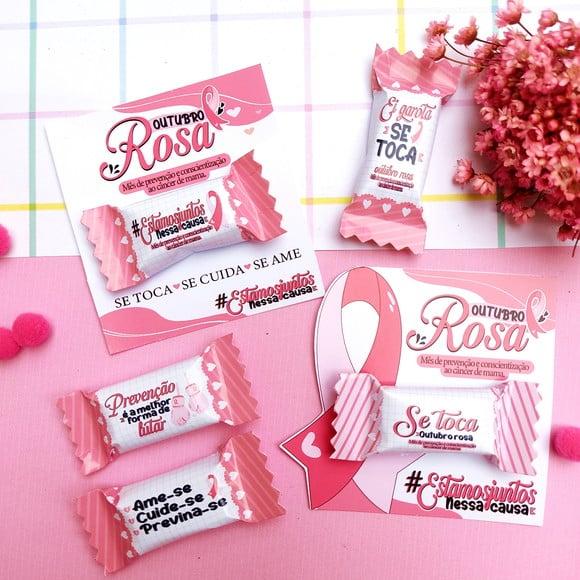 Card Com Balinha- Outubro Rosa