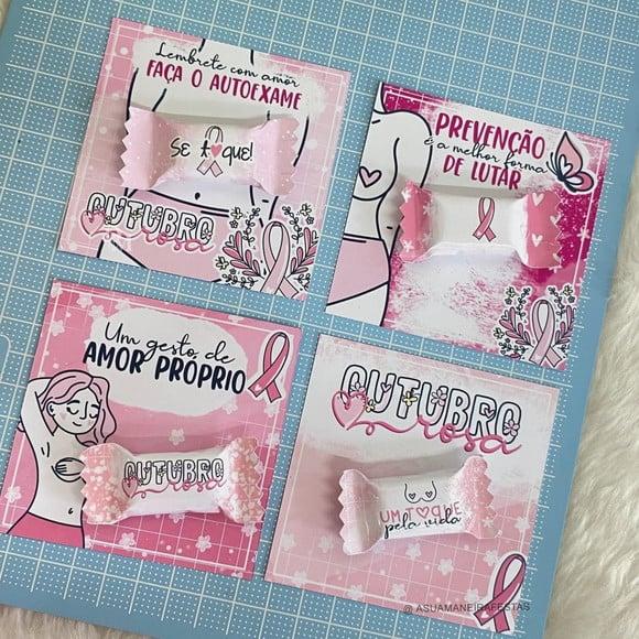 Card Com Balinha- Outubro Rosa