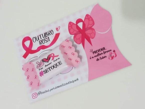 Card Com Balinha- Outubro Rosa