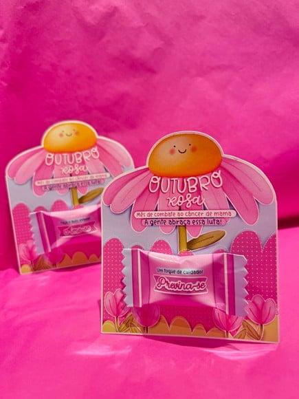 Card Com Balinha- Outubro Rosa