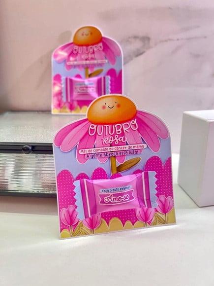 Card Com Balinha- Outubro Rosa