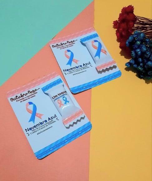 Card com Balinha- Outubro Rosa e Novembro Azul