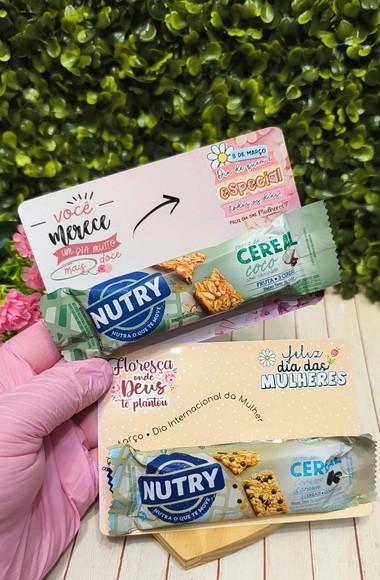 Card com Barra de Cereal- Dia da Mulher