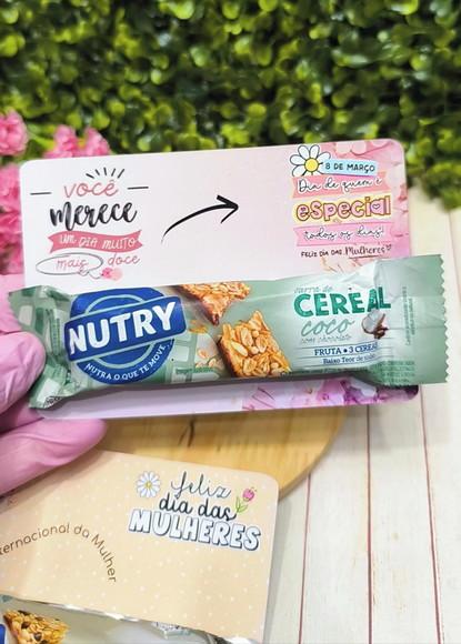 Card com Barra de Cereal- Dia da Mulher