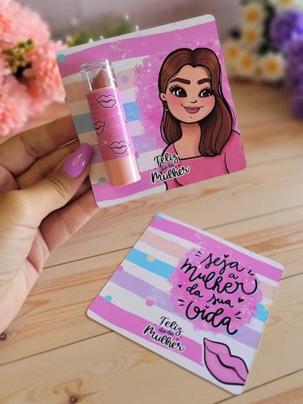 Card com Batom- Dia da Mulher