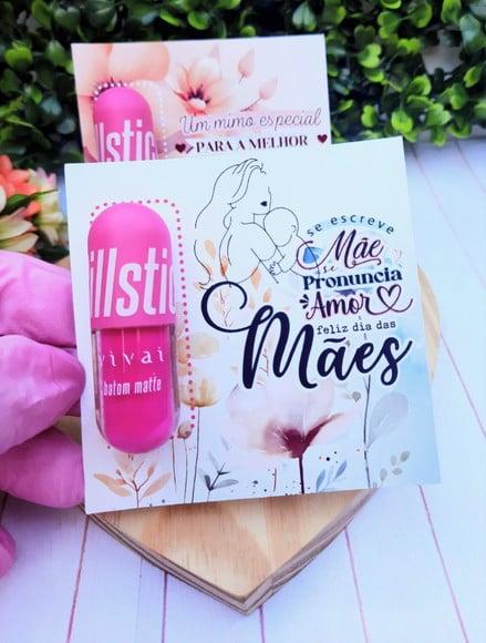 Card com Batom- Dia das Mães