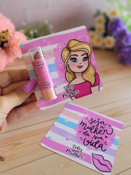 Card com Batom- Dia da Mulher