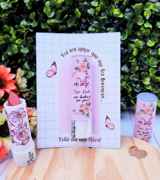 Card com Batom- Dia das Mães