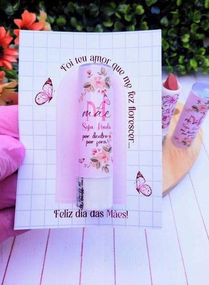 Card com Batom- Dia das Mães