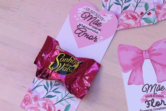 Card com Bombom- Dia das Mães