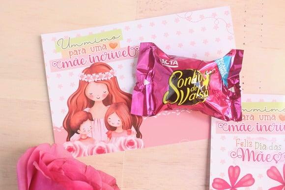 Card com Bombom- Dia das Mães