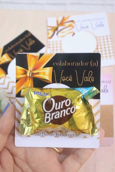 Card com Bombom- Dia do Trabalho