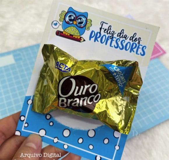 Card com Bombom- Dia dos Professores