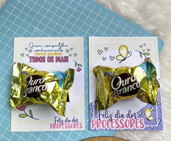 Card com Bombom- Dia dos Professores