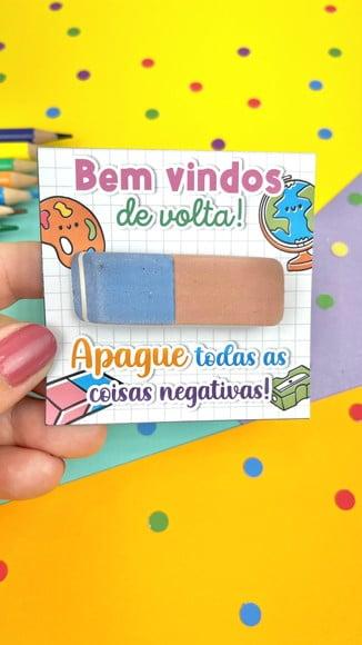 Card com Borracha- Volta as Aulas