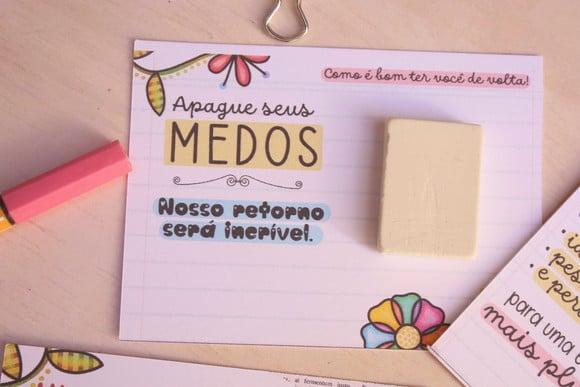 Card com Borracha- Volta as Aulas