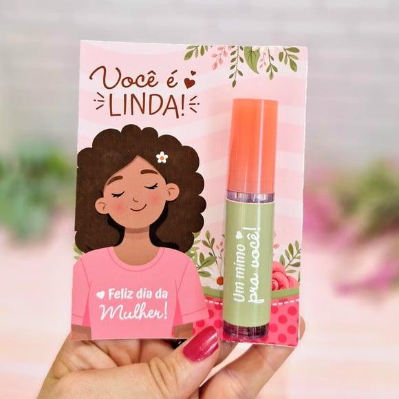 Card com Brilho Labial- Dia da Mulher