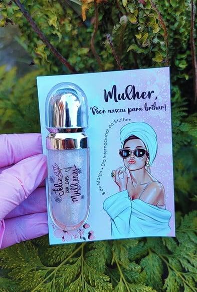 Card com Brilho Labial- Dia da Mulher