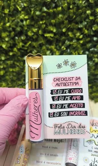 Card com Brilho Labial- Dia da Mulher