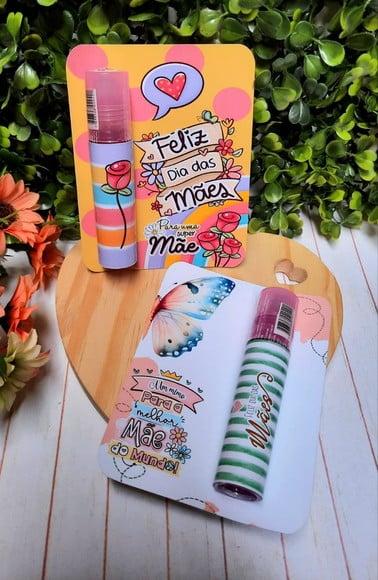 Card com Brilho Labial- Dia das Mães
