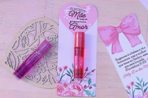 Card com Brilho Labial- Dia das Mães