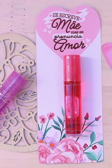 Card com Brilho Labial- Dia das Mães