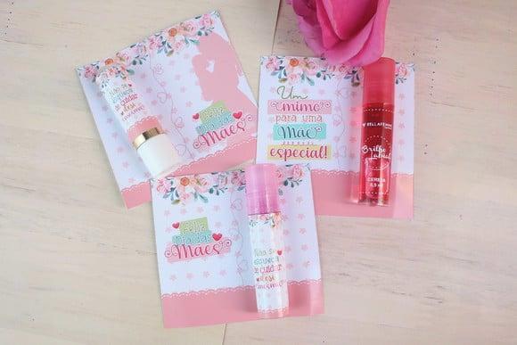 Card com Brilho Labial- Dia das Mães