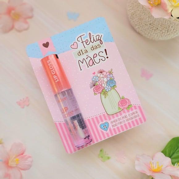 Card com Brilho Labial- Dia das Mães