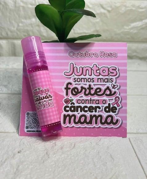 Card com Brilho Labial- Outubro Rosa
