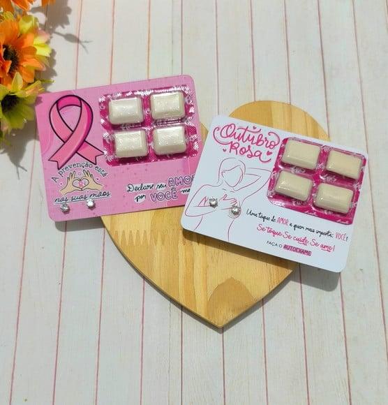 Card com Brinco e Chiclete- Outubro Rosa