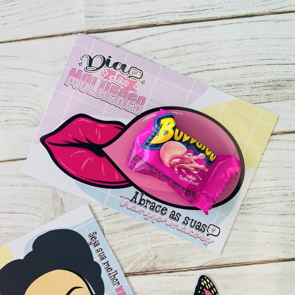 Card com Bubaloo (chiclete)- Dia da Mulher