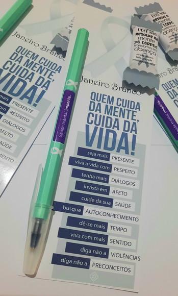 Card com Caneta e Balinha- Janeiro Branco