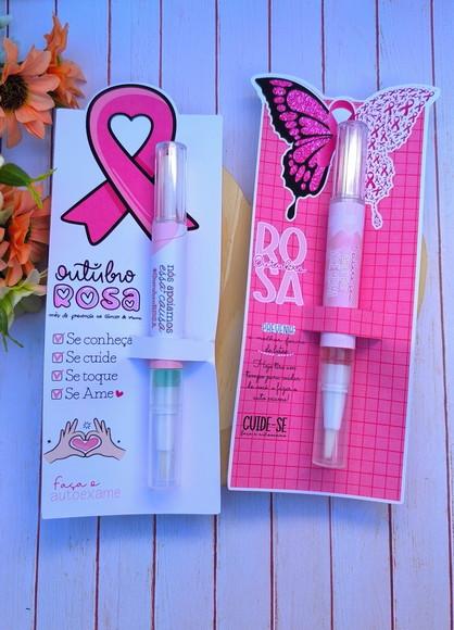 Card com Caneta Óleo Hidratante de Cutícula- Outubro Rosa