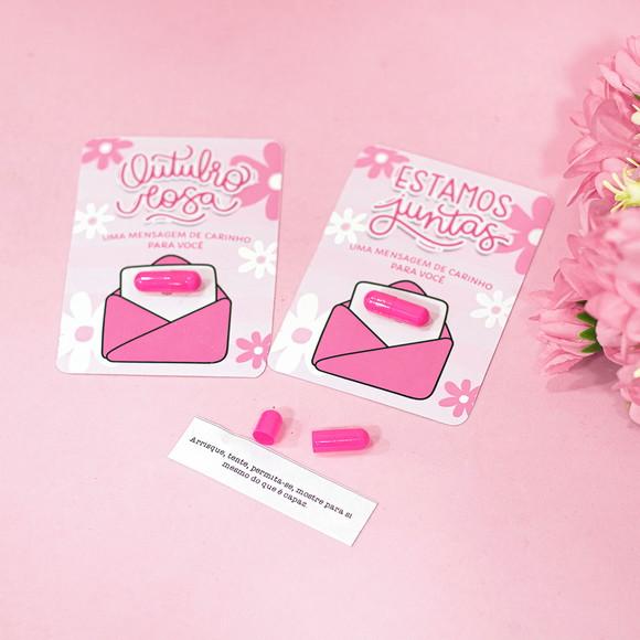 Card com Cápsula com Frase- Outubro Rosa