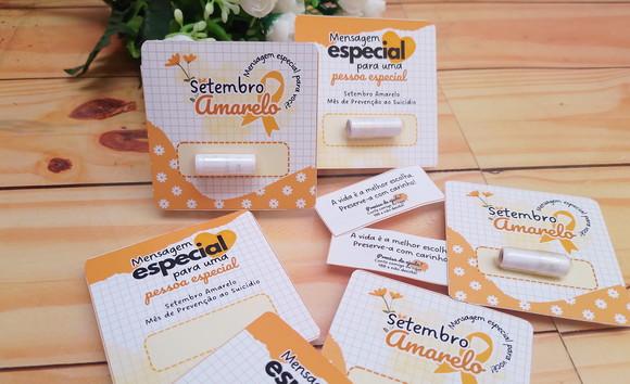 Card com Capsula com Frase- Setembro Amarelo