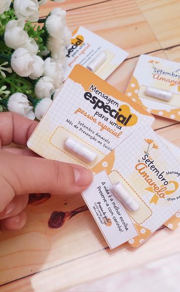 Card com Capsula com Frase- Setembro Amarelo