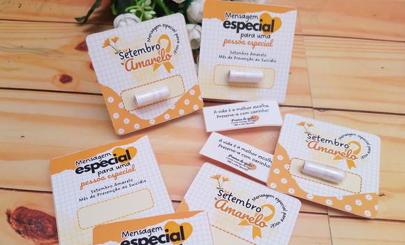 Card com Capsula com Frase- Setembro Amarelo